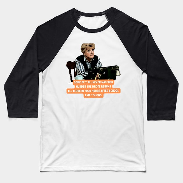 Murder She Wrote Reruns After School Baseball T-Shirt by Heather Doodles